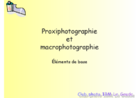 Proxiphotographie et macrophotographie